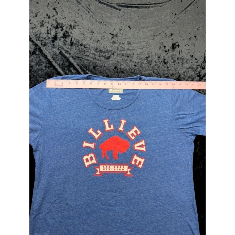 Buffalo Bills Fanatics Womens XL BILLIEVE AFC East Division T Shirt Blue NFL - Picture 5 of 7